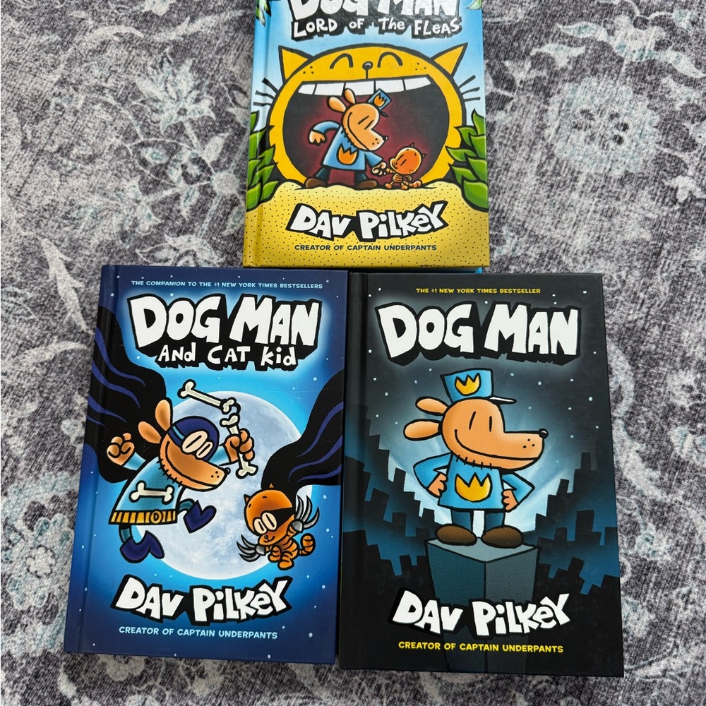 Dog Man Book Set by - Blue and Black Covers